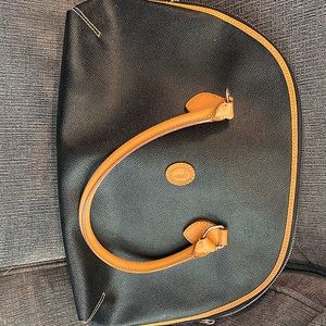 Trussardi black leather satchel. 16” wide x 9 1/2”high. Purchased in Italy.